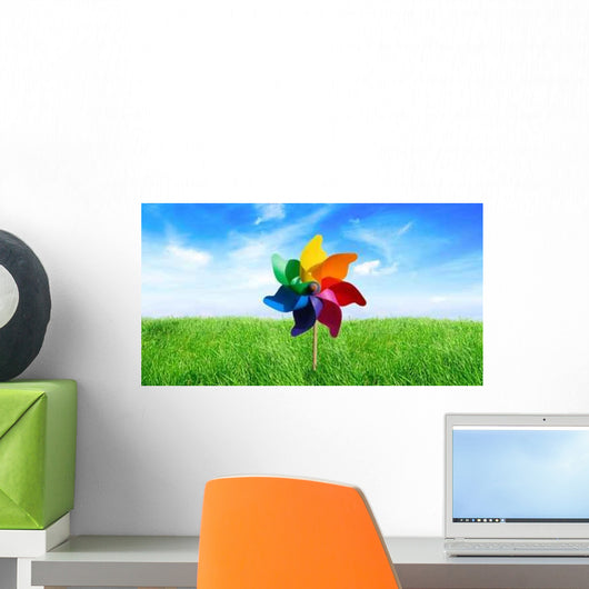 Colorful Pinwheels out Meadow Wall Decal Design 1
