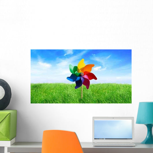 Colorful Pinwheels out Meadow Wall Decal Design 1