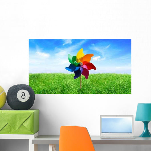 Colorful Pinwheels out Meadow Wall Decal Design 1