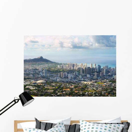 Dramatic Honolulu and Diamond-head Wall Decal