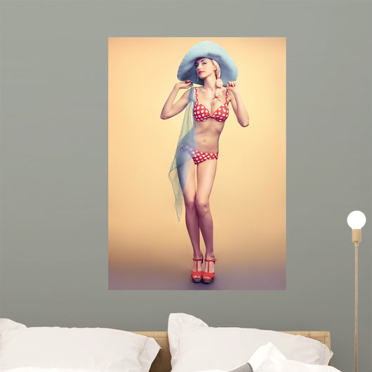 Sexy Swimsuit Pin-up Woman Wall Decal