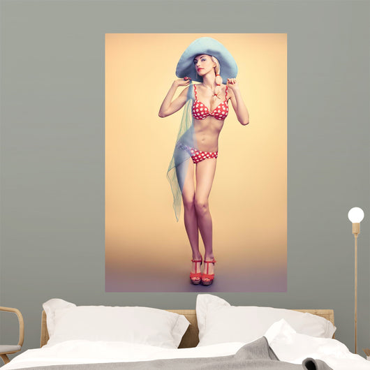 Sexy Swimsuit Pin-up Woman Wall Decal