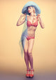 Sexy Swimsuit Pin-up Woman Wall Decal