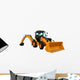 Yellow Construction Machine White Wall Decal