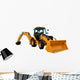 Yellow Construction Machine White Wall Decal