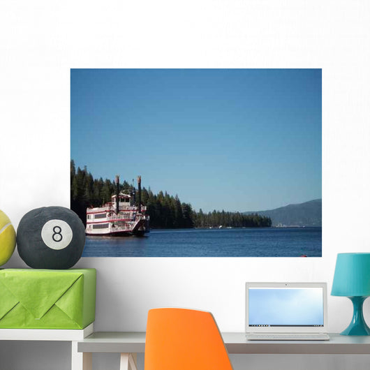 Wheel and Steam Boat Wall Decal