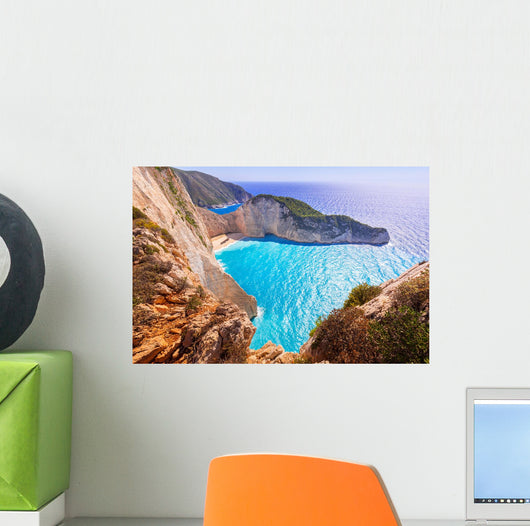 Beautiful Navagio Beach Shipwreck Wall Decal