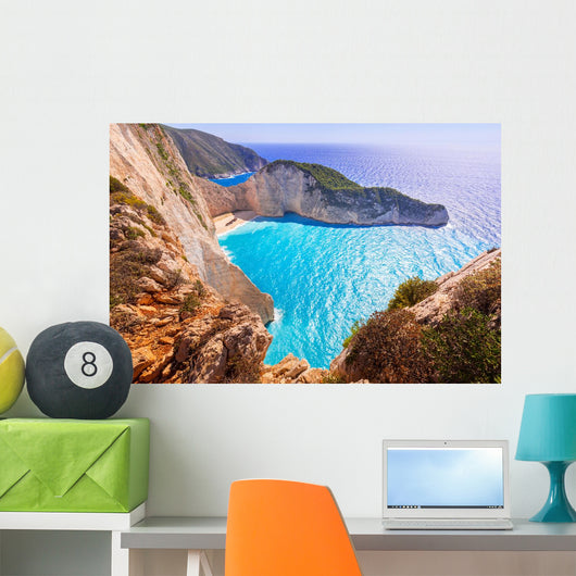 Beautiful Navagio Beach Shipwreck Wall Decal