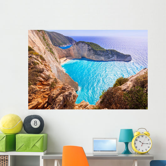 Beautiful Navagio Beach Shipwreck Wall Decal
