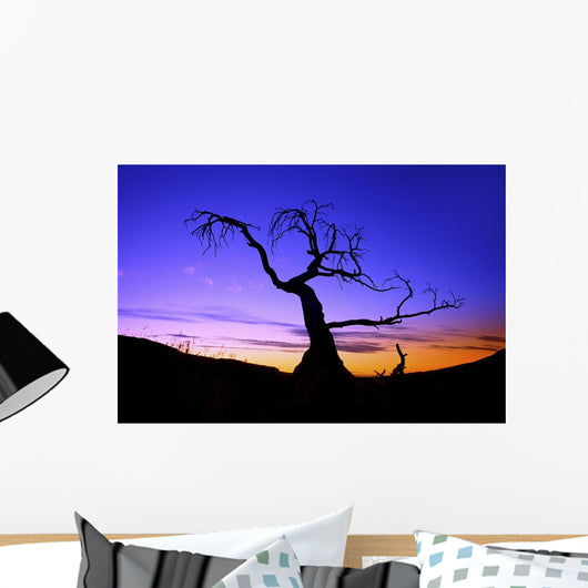 Silhouette Tree Sunset Wall Decal Design 2