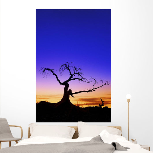 Silhouette Tree Sunset Wall Decal Design 1