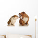 Two English Bulldog Kissing Wall Decal