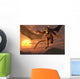 Flying Red Western Dragon Wall Decal
