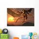 Flying Red Western Dragon Wall Decal