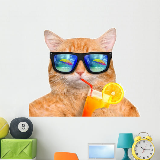 Cool Relaxing Cat Wall Decal