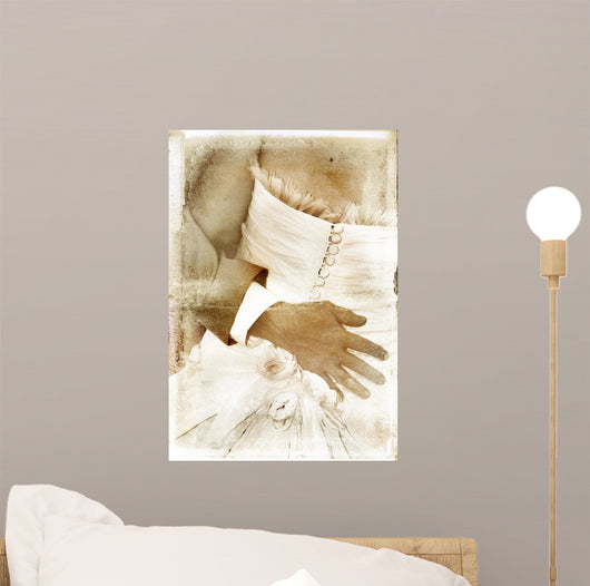 Vintage Wedding Bridal Couple Wall Decal