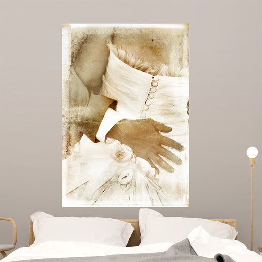 Vintage Wedding Bridal Couple Wall Decal
