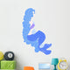Delicate Blue Mermaid Wall Decal