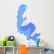 Delicate Blue Mermaid Wall Decal