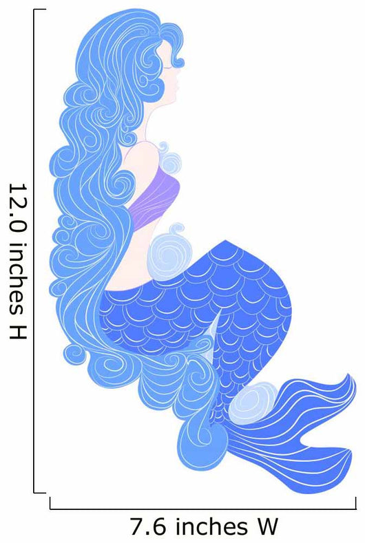 Delicate Blue Mermaid Wall Decal