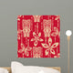 Seamless Tiki Tapa Pattern Wall Decal