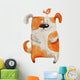Dog Smiling with Bird Wall Decal