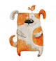 Dog Smiling with Bird Wall Decal