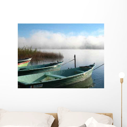 Misty Lake Boats Wall Decal