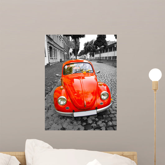 Old Red Car Wall Decal
