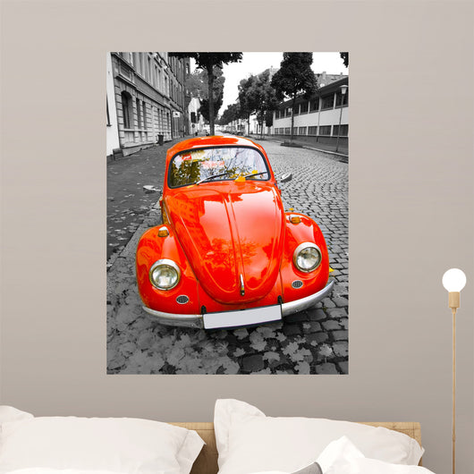 Old Red Car Wall Decal