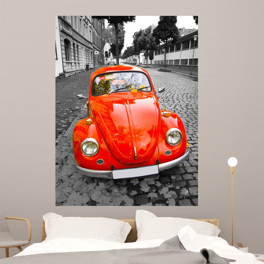 Old Red Car Wall Decal
