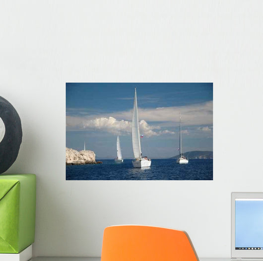 Four Yachts Sail Th Wall Decal