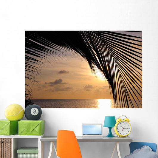 Coconut Palm Tropical Beach Wall Decal