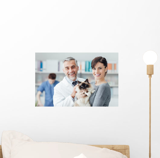 Woman with Her Cat Wall Decal