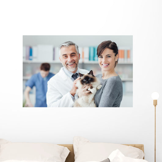 Woman with Her Cat Wall Decal