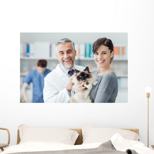 Woman with Her Cat Wall Decal