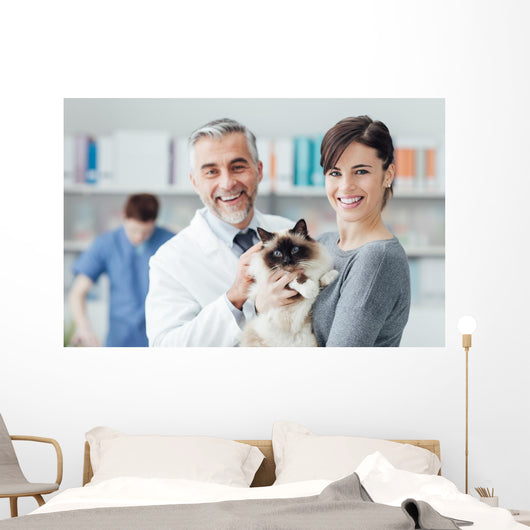 Woman with Her Cat Wall Decal
