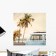 Vintage Car Tropical Beach Wall Decal