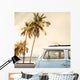Vintage Car Tropical Beach Wall Decal