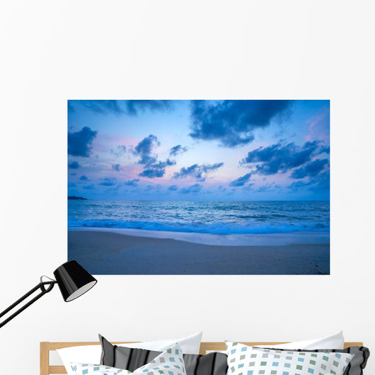 Blue Sunset Beach Wall Decal