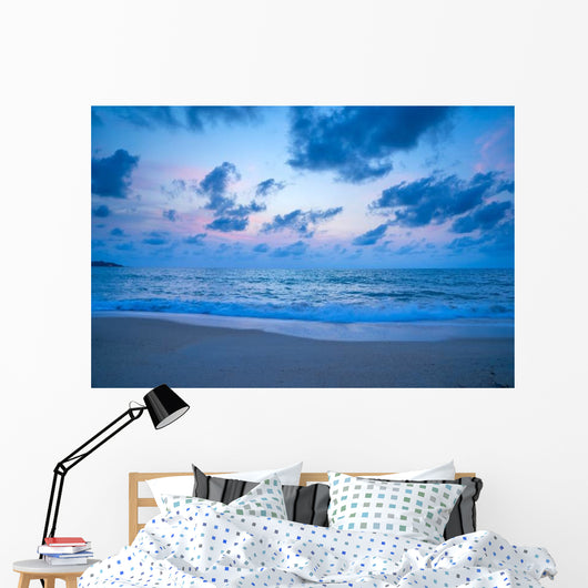 Blue Sunset Beach Wall Decal