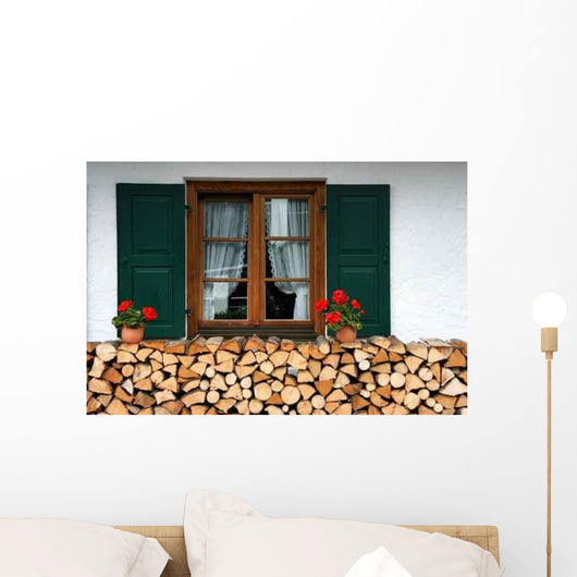 Window with Flowers and Wall Decal