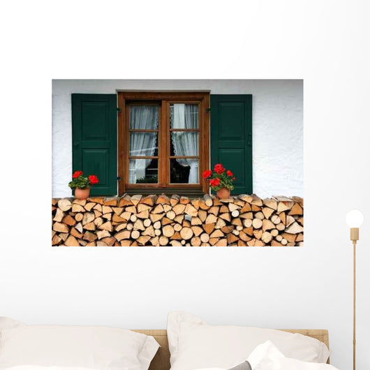 Window with Flowers and Wall Decal