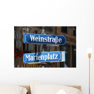 Street and Square Name Wall Mural shown on a wall