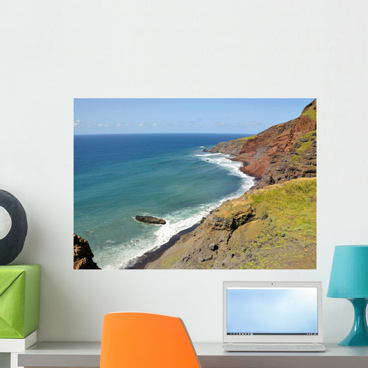 Waves Crash Black Sand Wall Decal
