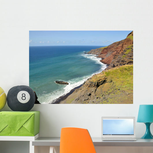 Waves Crash Black Sand Wall Decal