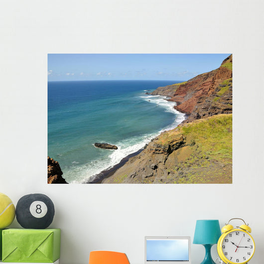 Waves Crash Black Sand Wall Decal