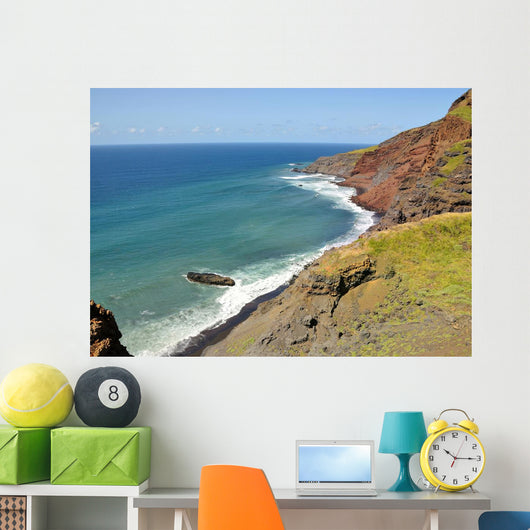 Waves Crash Black Sand Wall Decal