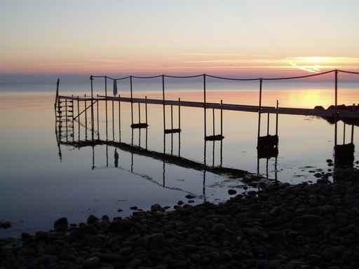 Pontoon Sunset Baltic Sea Wall Decal