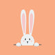 White Easter Rabbit Wall Decal